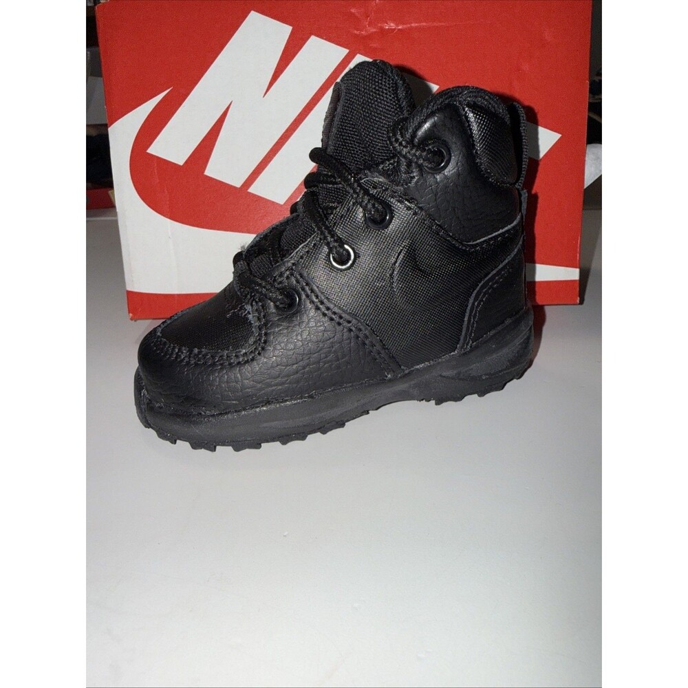 Nike Manoa LTR Toddler Size 4C Triple Black Boots BQ5374-001 New
